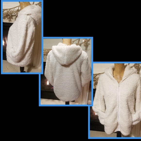 White Soft Teddy 🧸 Bear Hooded Zipper Jackets - Picture 1 of 3